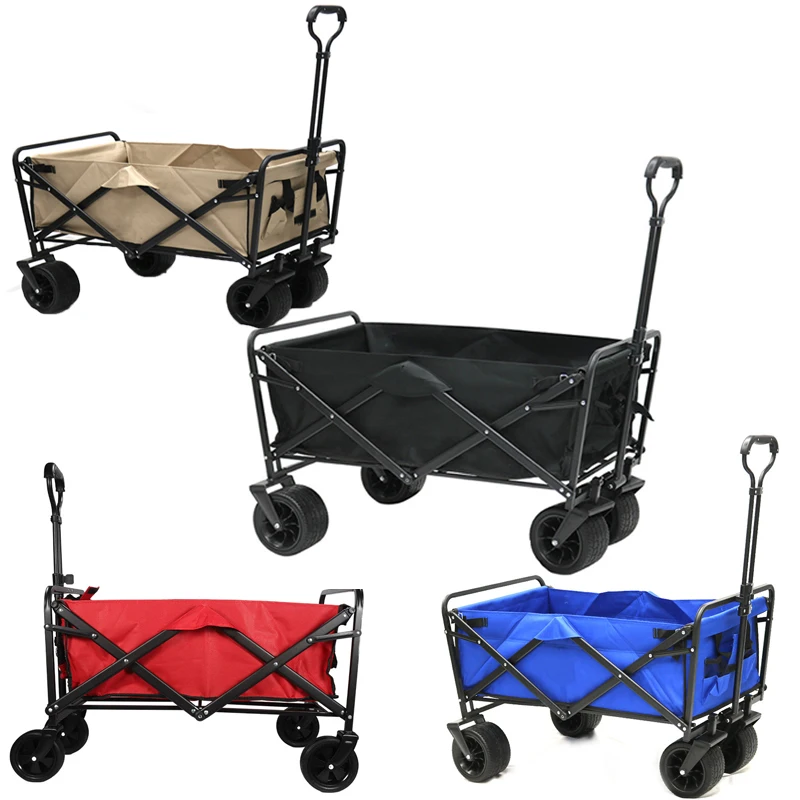Outdoor Utility Collapsible Folding Wagon Cart Portable Folding Baby Wagon Stroller Cart