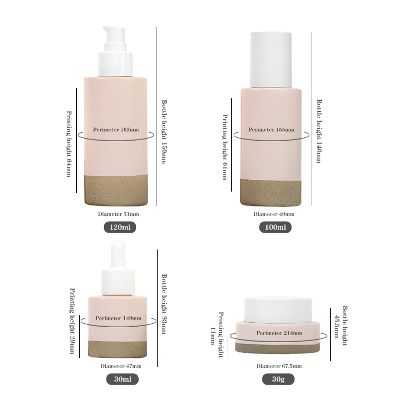 China Manufactory 30Ml 50Ml 100Ml Plastic Airless Cosmetic Bottle Glass Skincare Packaging Face Cream Container Froasted Jars