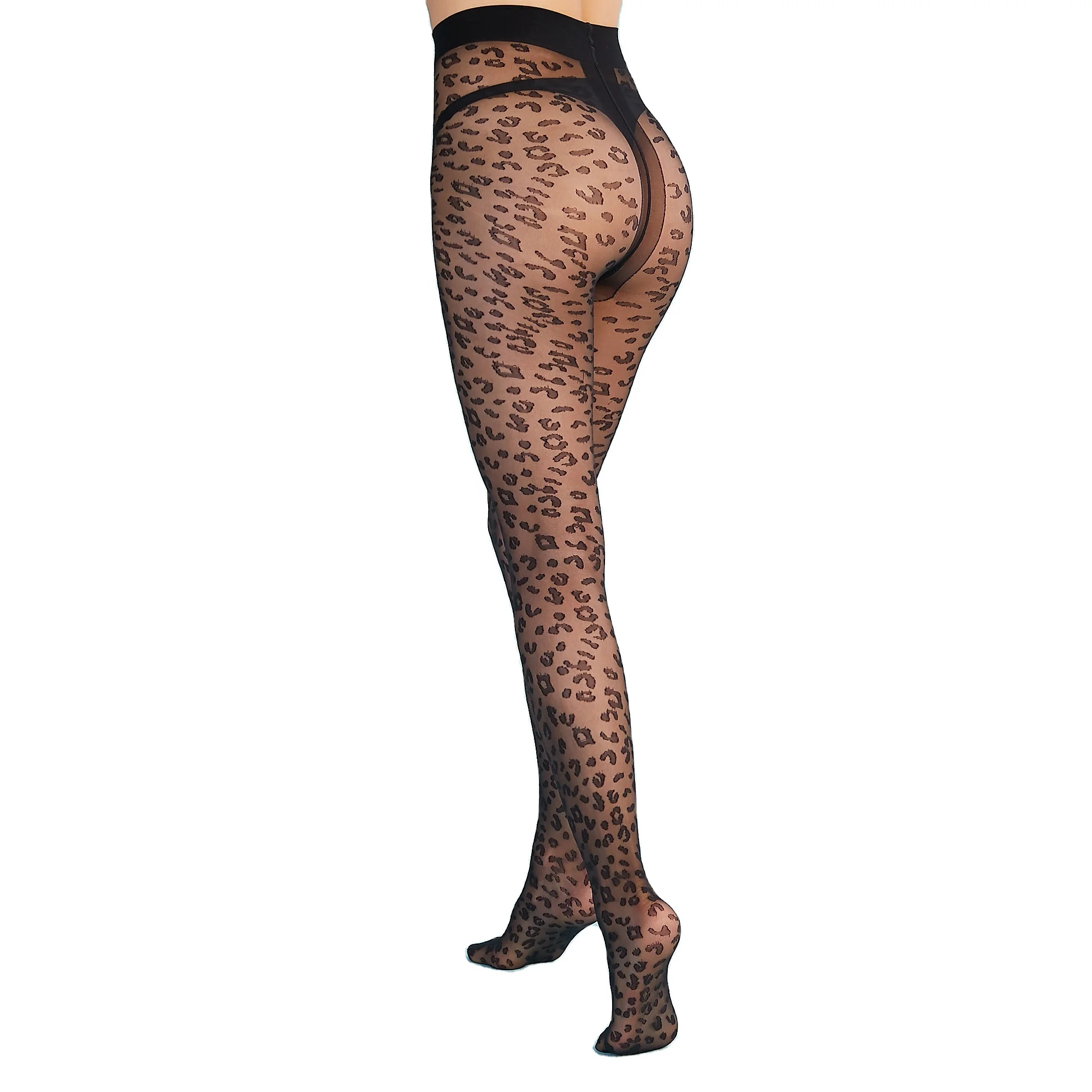 fashion leopard printed pattern jacquard women pantyhose