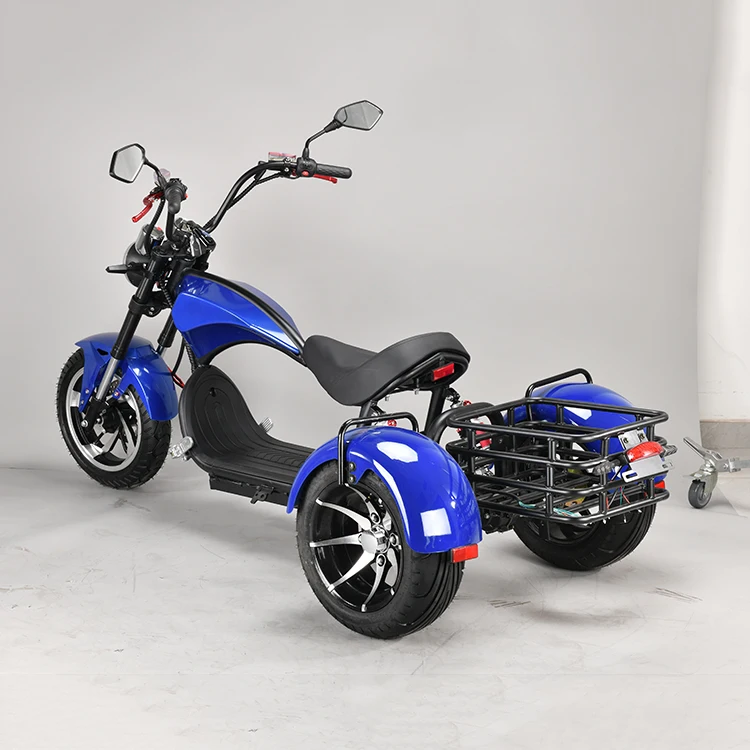 2021 Top 1500/2000w 60v battery EEC 3 wheel electric scooter bike with basket and golf bag holder