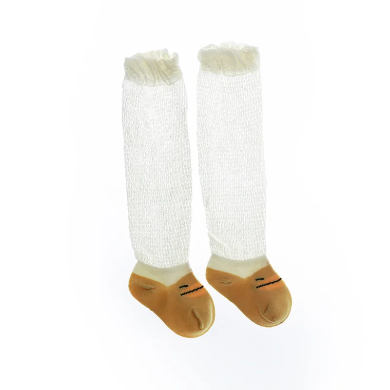 Summer mesh thin cotton boneless baby stockings Korean cartoon ice silk baby mosquito proof socks baby knee socks