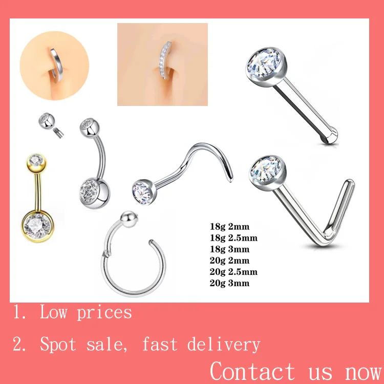 Getta astm f136 titanium gold push pin nose ring click 8mm cartilage g23 helix clickring titanium piercing jewelry