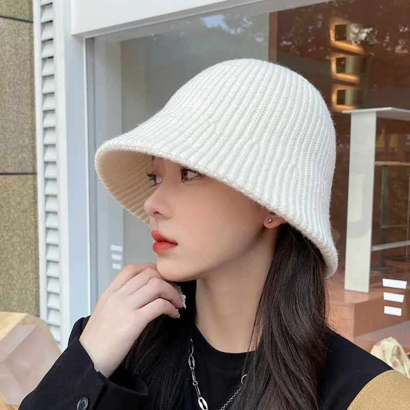 Winter hat czelrine Thermoformed hats winter knit Beach Fishing Cap  Solid Color Bucket Hat for Women Men