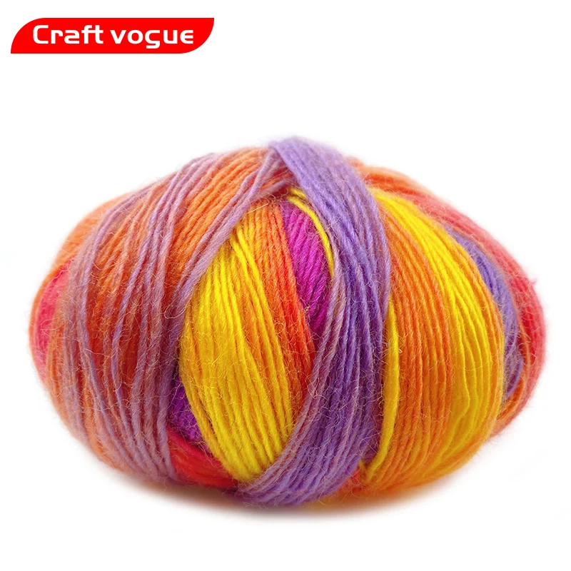 Craft Vogue factory price 100g wool ball yarn long  wholesale for knitting and sale
