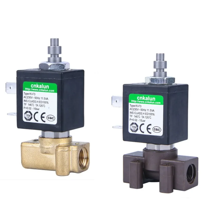 Normally Close KL-F3 Electric Brass or plastic 24v 220v  For 3 Way Magnetic Water Solenoid Valve  for Coffee machine