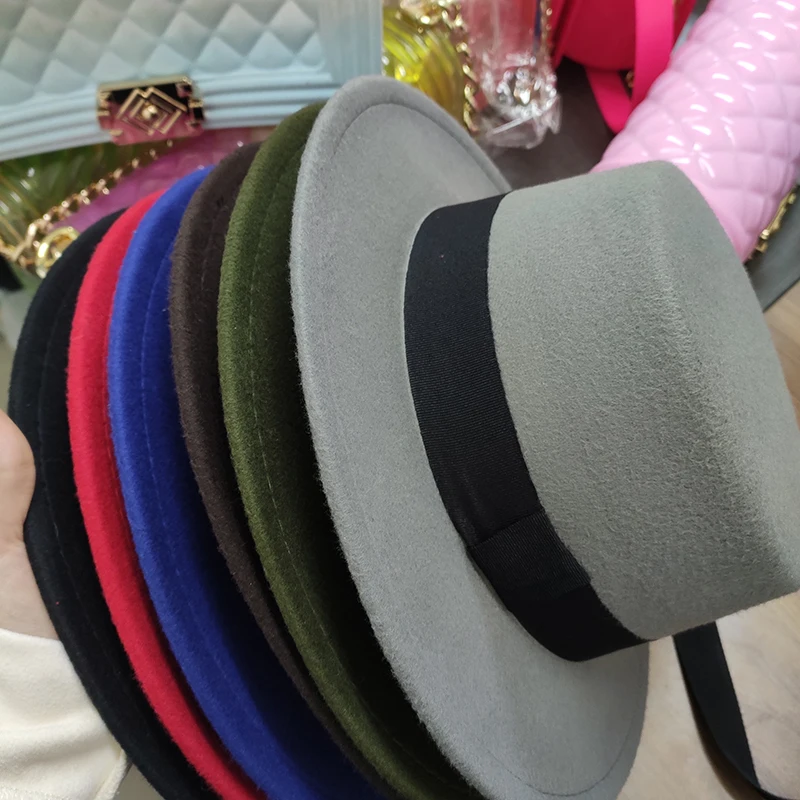
2021 New style fashion women wool fedora other hats colorful bucket hat high quality men cowboy hats 
