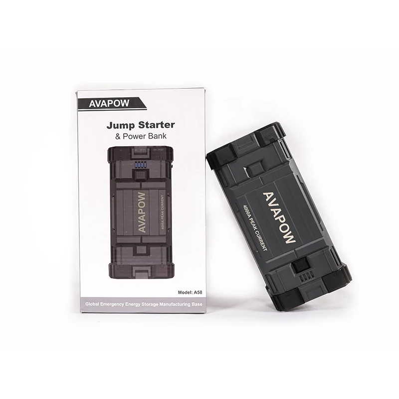 Multi-function Lithium car battery jump Starter 12v 4000A Emergency Battery Booster With 3 modes LED Light