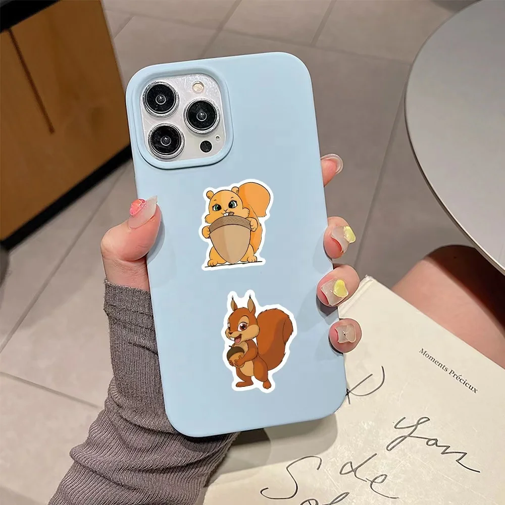 60pcs cartoon squirrel PVC waterproof graffiti decorative sticker packs for kids laptop cup notebook skateboard luggage bike