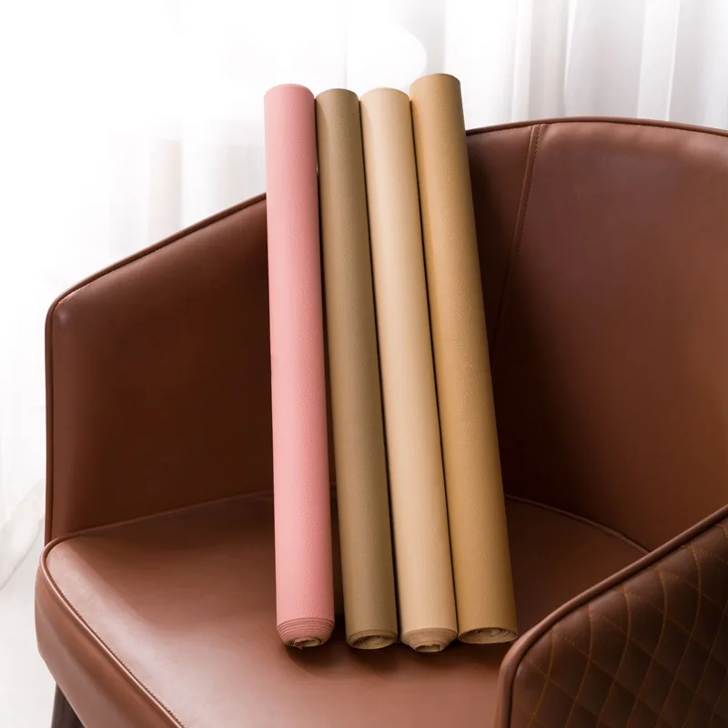 Hot-sale pu synthetic leather self adhesive leather stock artificial leather roll