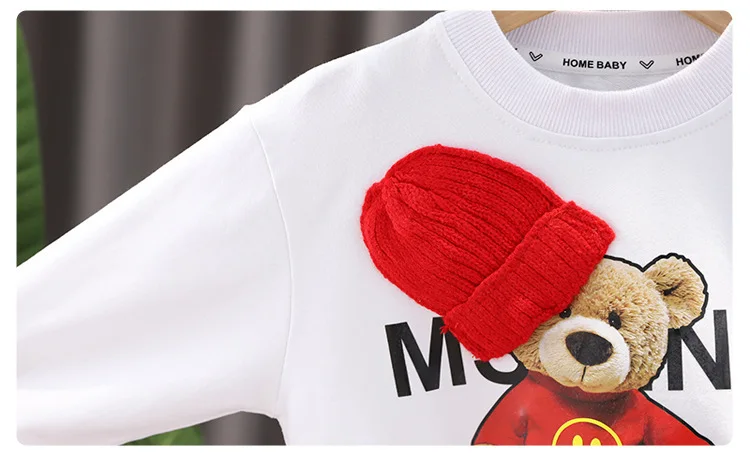 Two Pieces Wholesale Children Clothes Suit with Long-Sleeved Casual Suit Clothing Set for Boys Girls Jeans with Cotton Coat