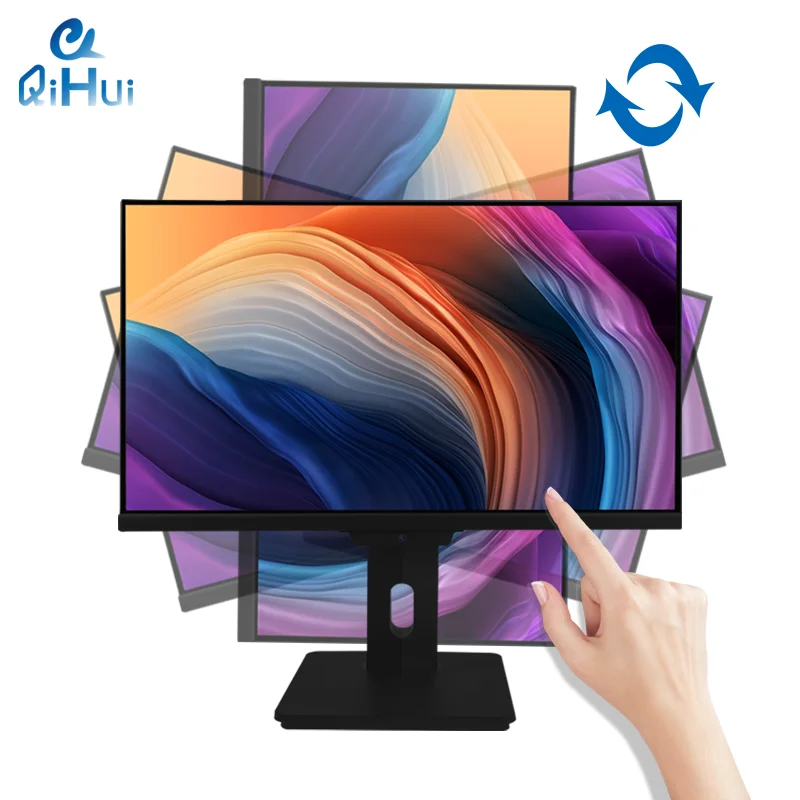 Qihui oem aio Touch All-in-One 27inch  Desktop computer pc  case  Black Android/Linux/win7/win8/win10  Webcam, USB Type-C  Home