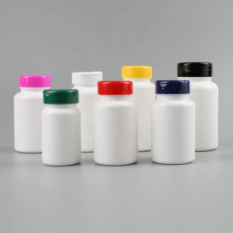 Customize  food gradeJar  plastic food candy milk  powder can hdpe bottle pill bottle with flip cap