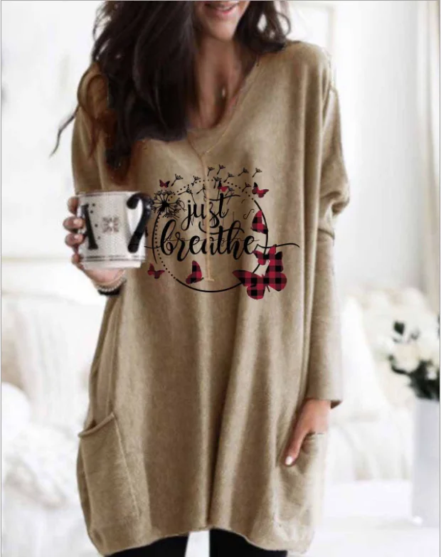 Новая осенне-зимняя Модная линия-Shopify женская футболка с принтом в Европе и США