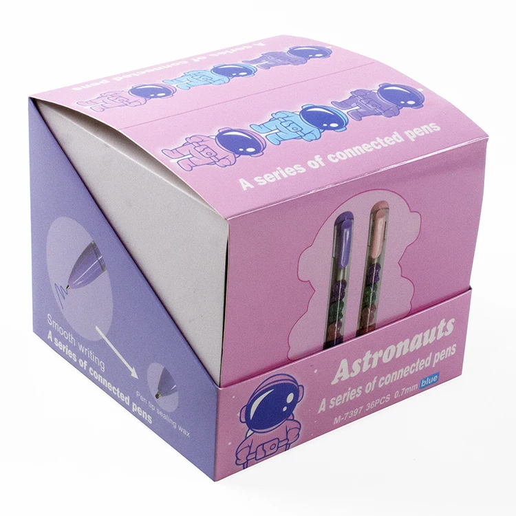 O&Q Wholesale Kids gift school fashion stationery cartoon astronaut semi gel ink pen blue 0.7mm Kawaii