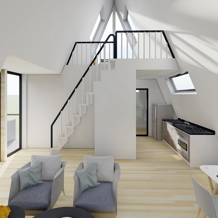 Shipping Modern design luxury triangle shape prefab homes houses tiny prefab container house prefabricated modular home