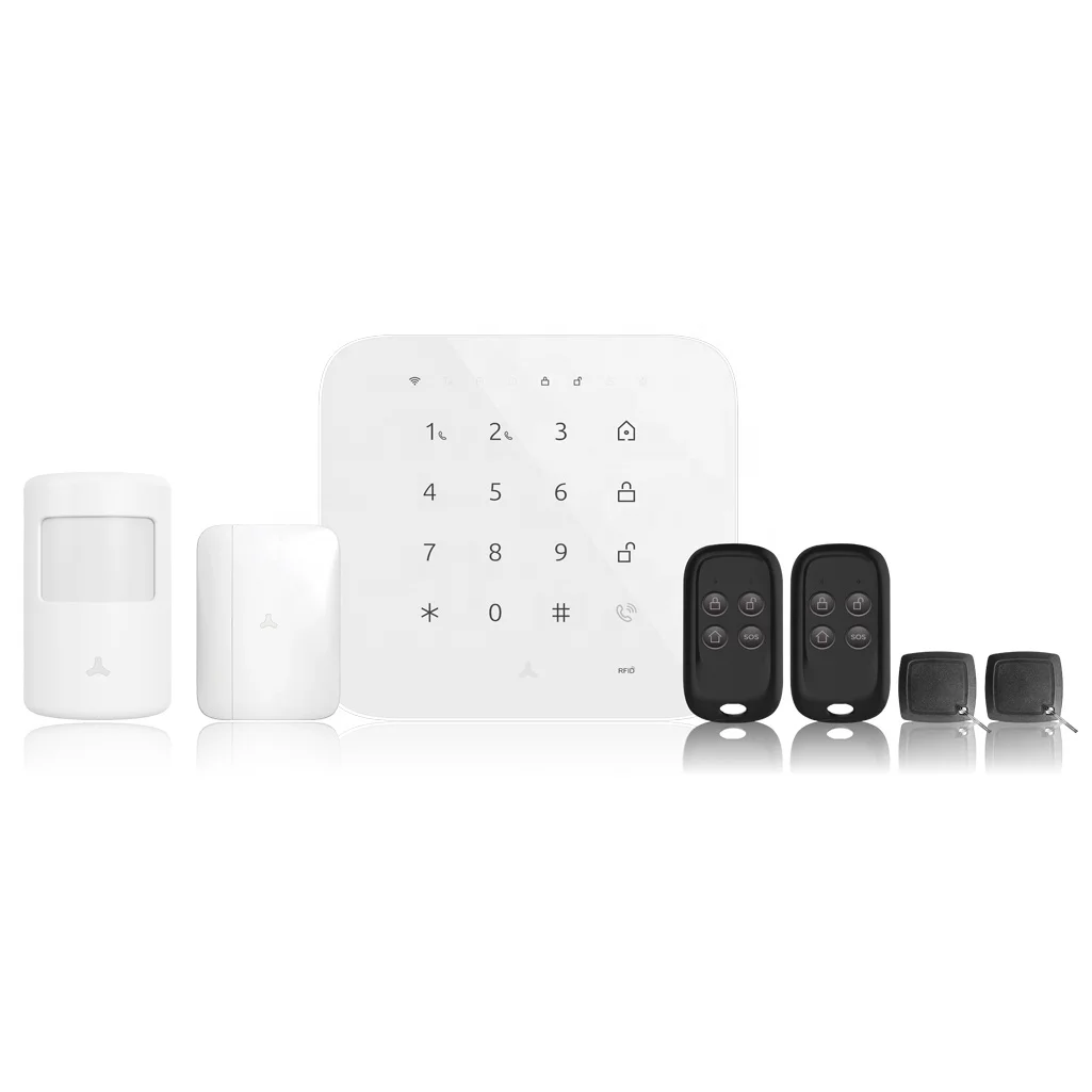 Maxkin Tuya smart DIY Wireless wire Wifi 4G GSM FHSS 433 smart sistemas de alarma remote gsm home alarm systems works with Alexa