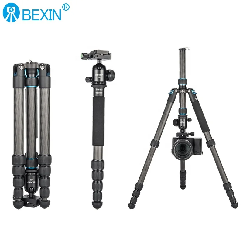 BEXIN MS29C New Professional Carbon fiber Tripod Monopod Add Ball Head Max Height 153cm/60.3in For Outdoor Camera Video Recorder