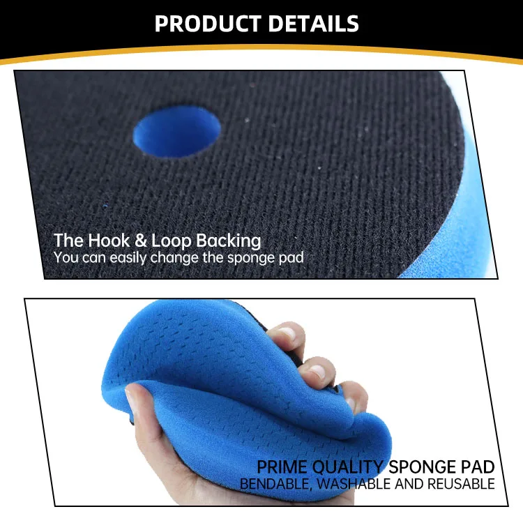 Custom Logo 6 Inch 150mm Small Honeycomb Shaped Oxidation Removeal Dual Action Car Polisher Pad