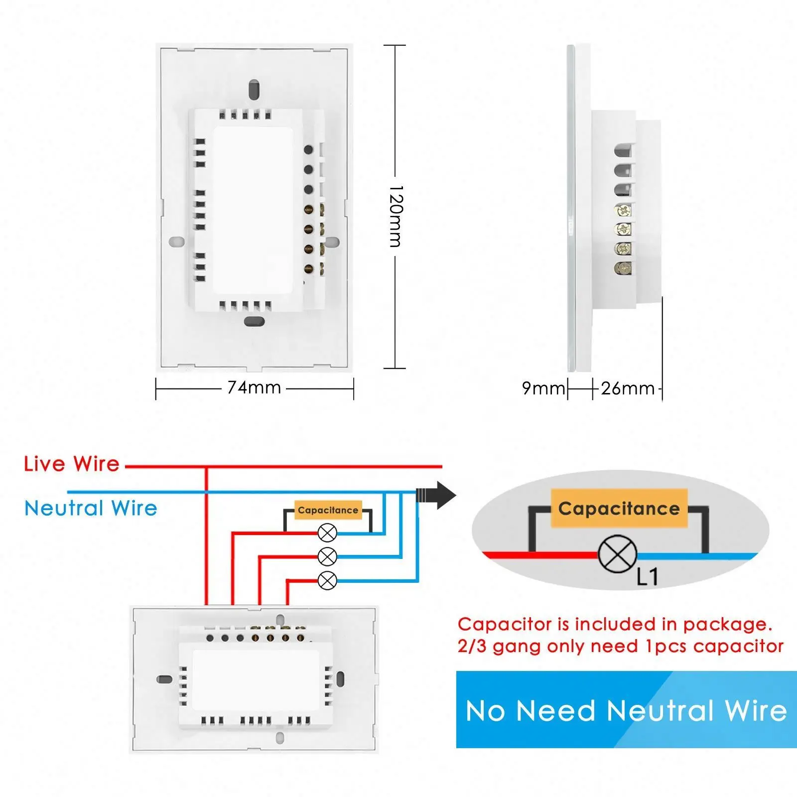 1/2/3/4 gang Zigbee Smart Home Electric Switch Zigbee Touch Switch Google Alexa Voice Control Glass Touch Switch