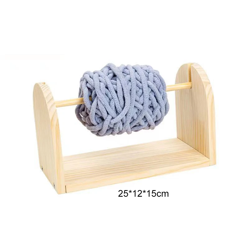 wooden spool rack thread holder rotatable yarn storage