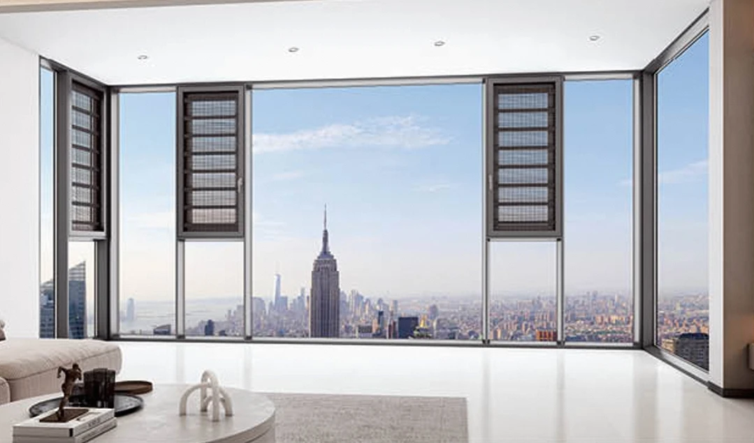 Classic Aluminium Sliding Window Easy Installation Selective Materials Swing Open Style Louver Curtain Type Aluminum Profiles