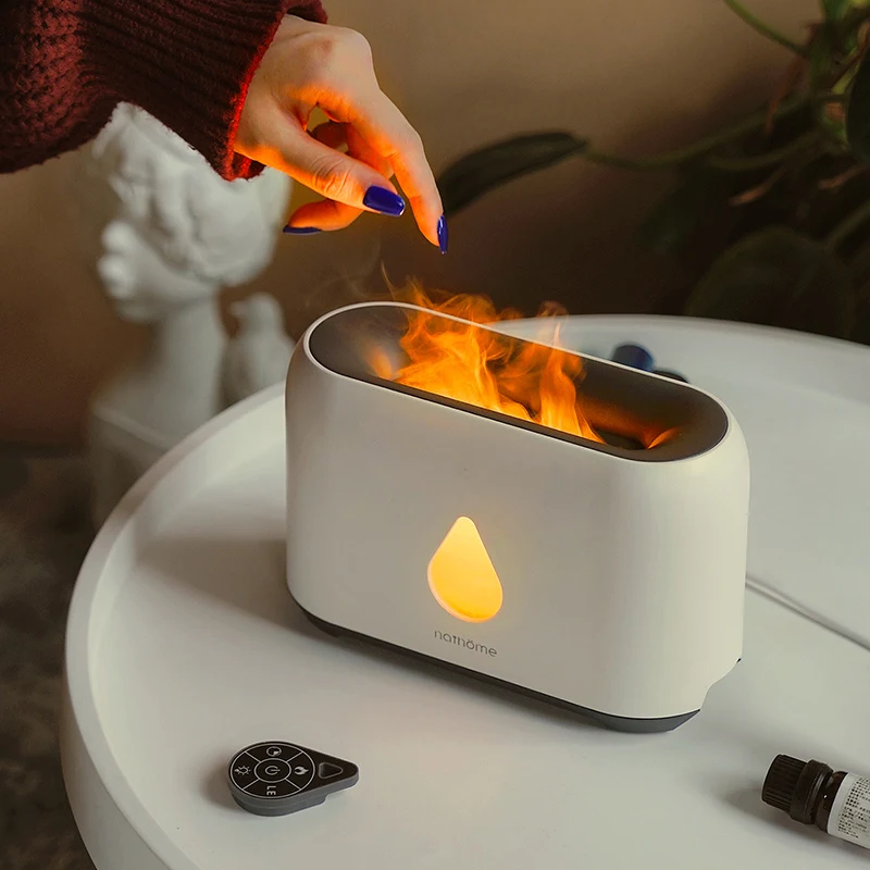 Nathome Trending Products 2021 New Arrivals Home Appliances Mini Remote Control Flame Diffuser Air Humidifier