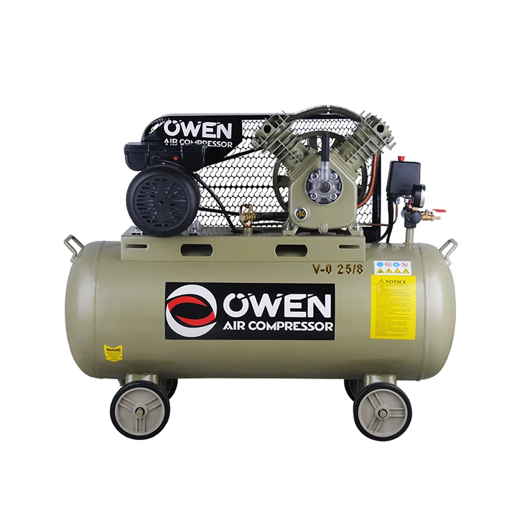 Owen High Pressure 2 Cylinder 3Hp Belt Driven Paint Air Compressor 100L 100 Liter Air-Compressors