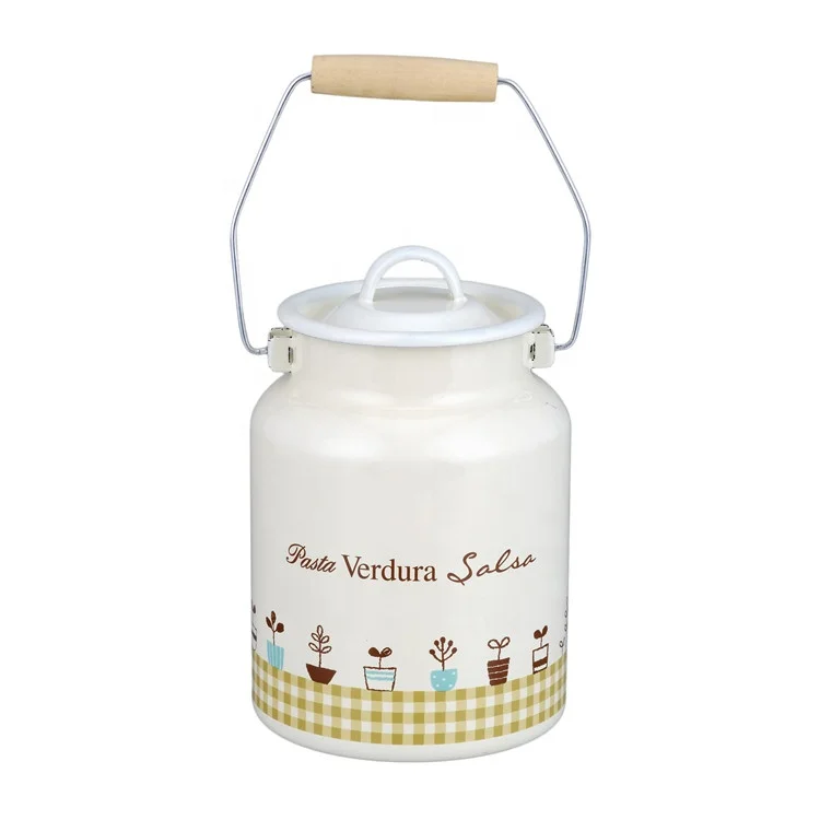 Zhili 518D Enamel Milk Pail White Enamel Bucket Enamel Milk Bucket