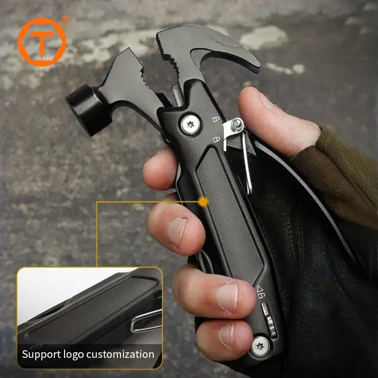 portable outdoor multi purpose hand tools stainless steel multitool hammer wrench pocket folding pliers set
