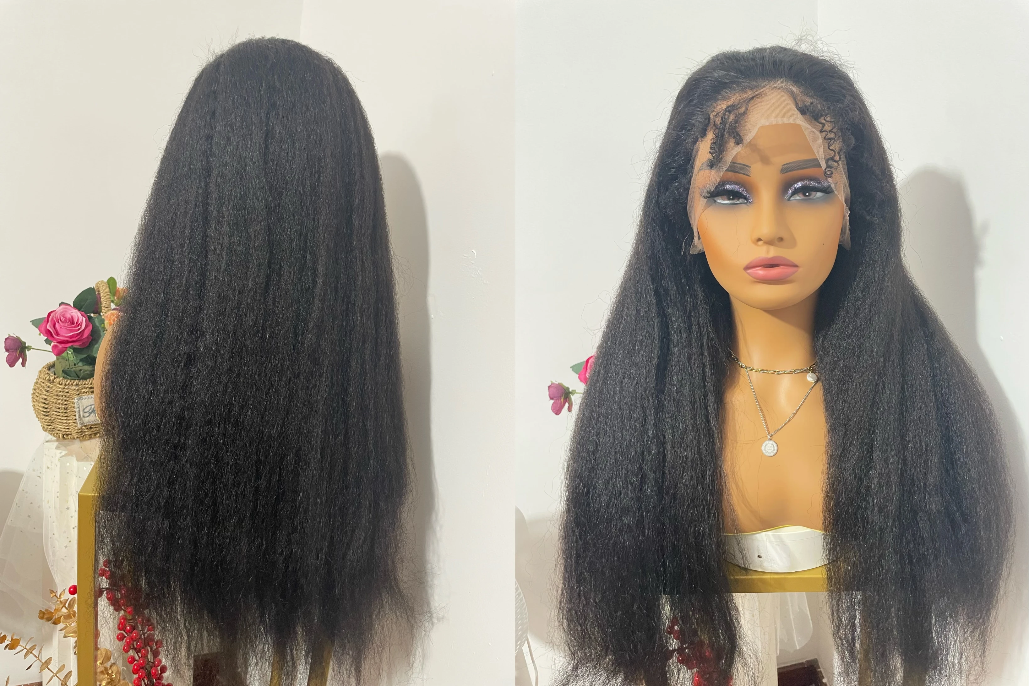 CLEMENTINE Hair Wig 100%Virgin Cuticle Aligned Human Hair Wigs 14inch Bob 150% Natural Black Front Lace Wigs For Black Women
