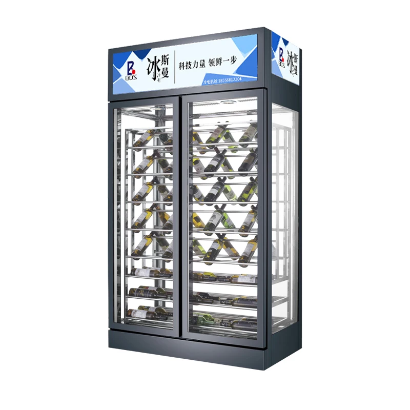 Thermostatic wine cabinet Chilled wine glass display freezer Stainless steel cellar