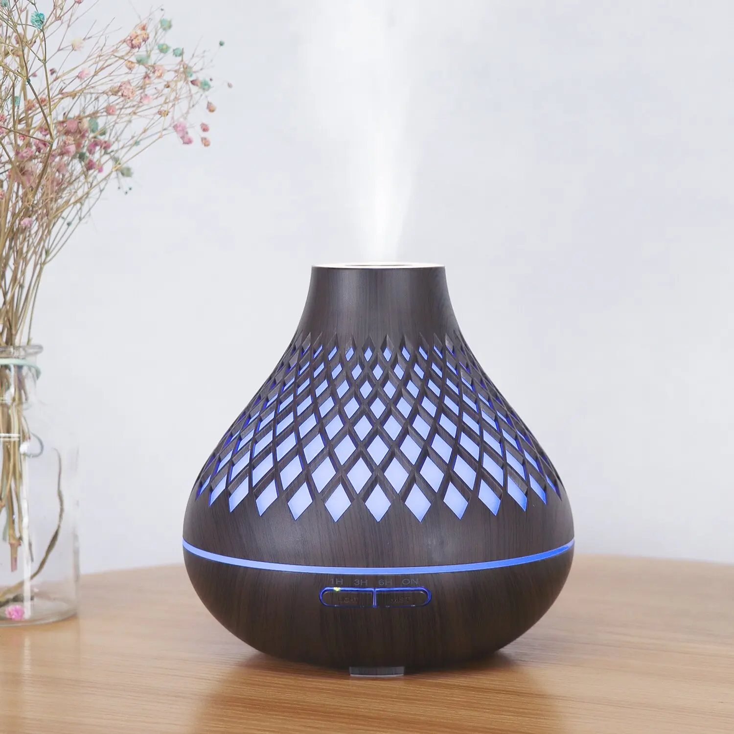 Customizable 500ML Aroma Diffuser  Air Humidifier Household Commercial use Essential Oil Desktop LED Light