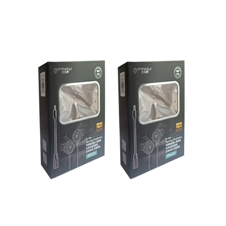 Wholesale recyclable custom logo  black earphones  packaging paper  box