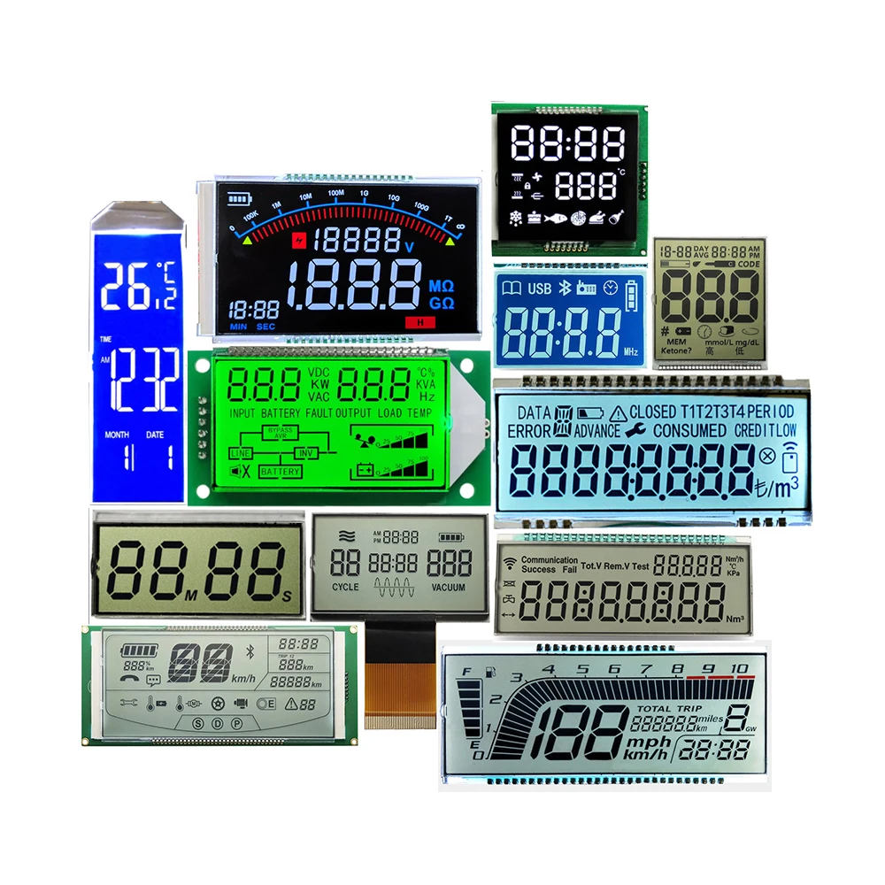 OEM LCD Производитель Китай завод Tn Htn Stn Va пользовательский сегментный LCD 8 цифровой экран монохромный дисплей сегментный ЖК-дисплей
