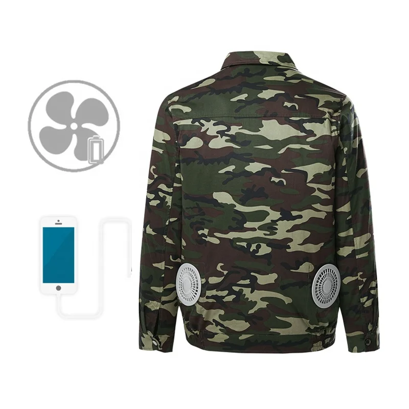 
Fan Equipped Clothing Cooling Jacket for Men 5V USB powered Air Conditioned Coat for Summer High Temp Outdoor Work 