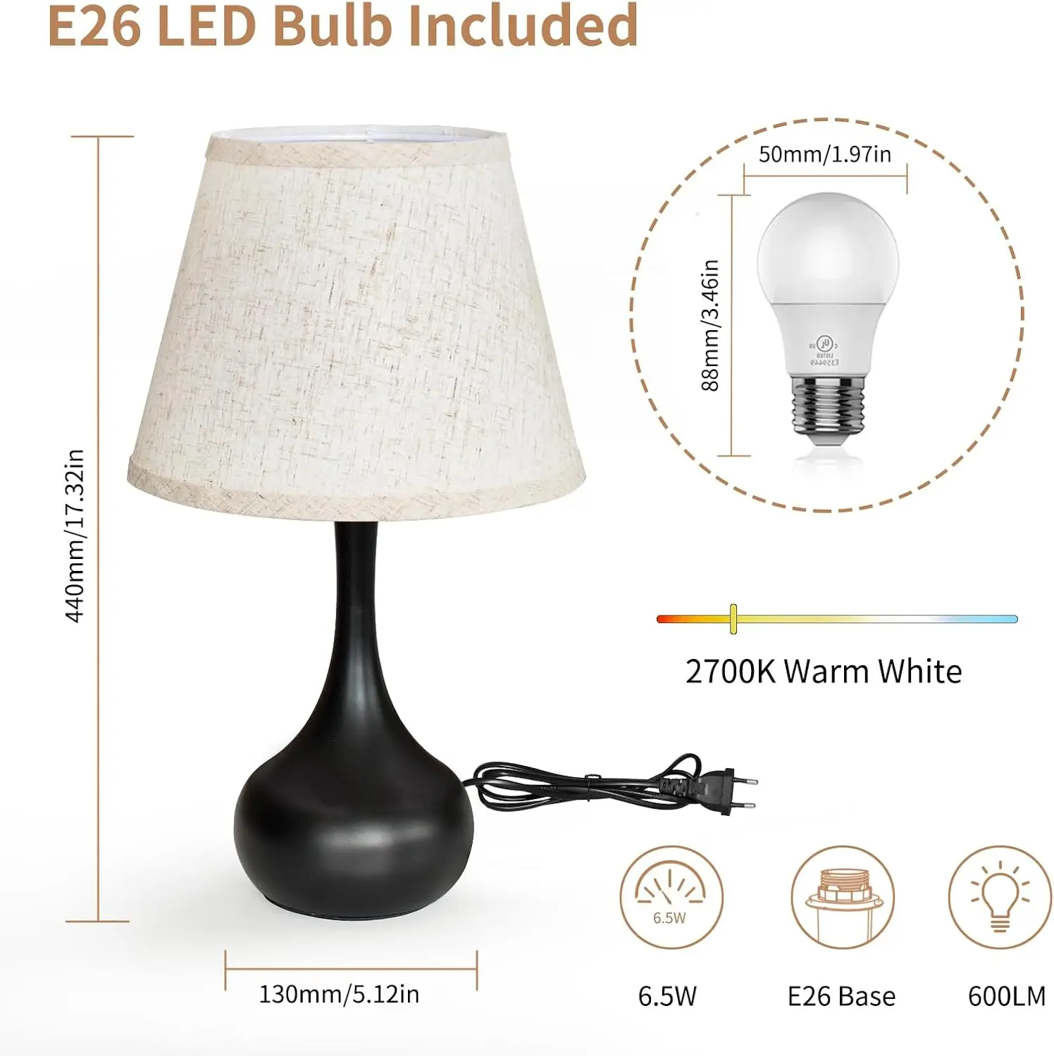High-Quality Luxury Hotel Bedroom Room Portable Touch Retro Table Lamp