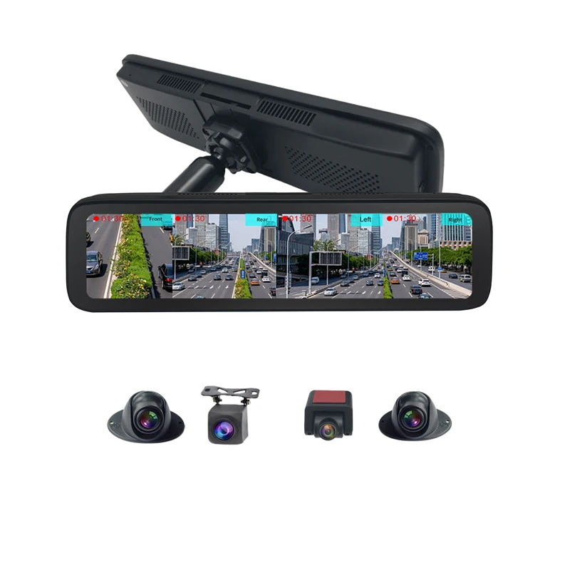 4chs AHD1080P рекордный 12-дюймовый сенсорный экран зеркальная Автомобильная камера подходит 9-36 В источник питания и 512 г SD-карта