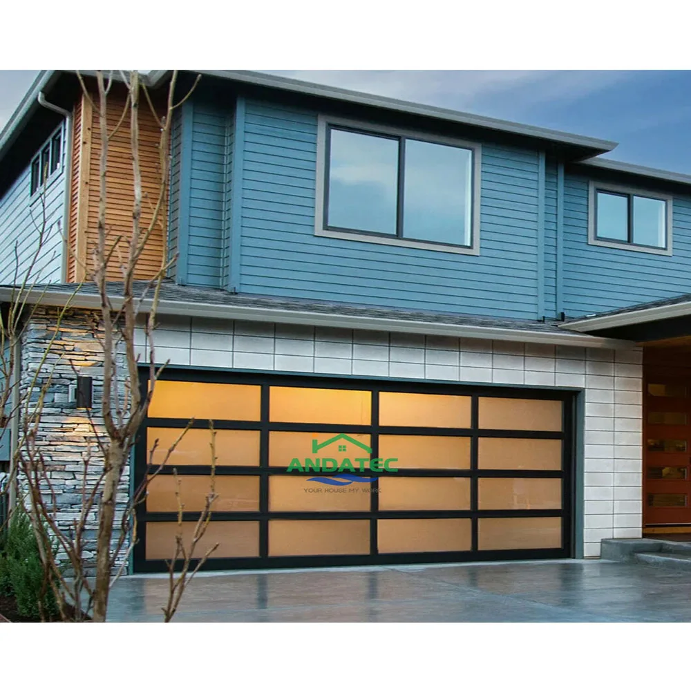 Hot Sale residential modern garage door 16x7 glass garage door automatic garage door