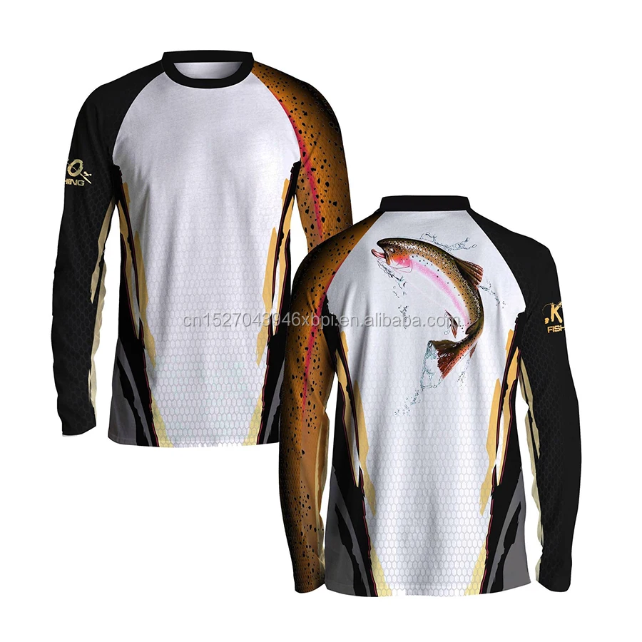 
Latest design sublimation printed long sleeve fishing t shirts Custom For Fishing 