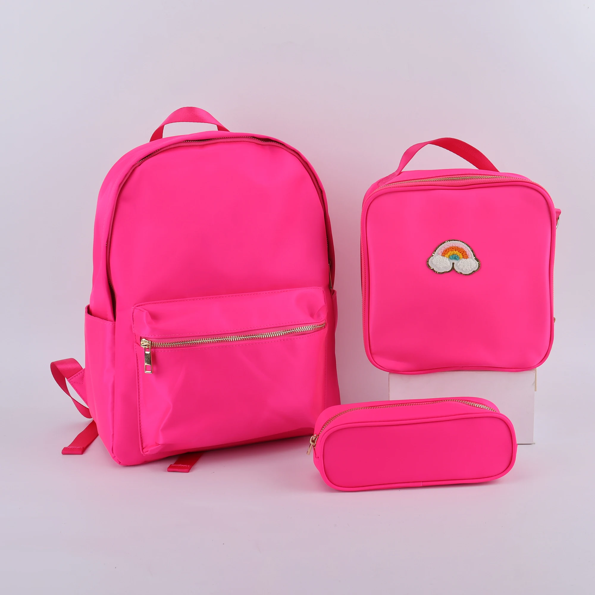 Eco Friendly No MOQ Waterproof Nylon Kids Bag Set Belt Kids Bento Lunch Box Insulated Lunch Bag Lunch Box Kids