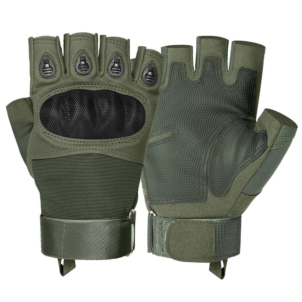 OBSHORSE Half Finger Cut Proof Tactical Gloves Quality Riding Hard Knuckle Motorcycle Gloves