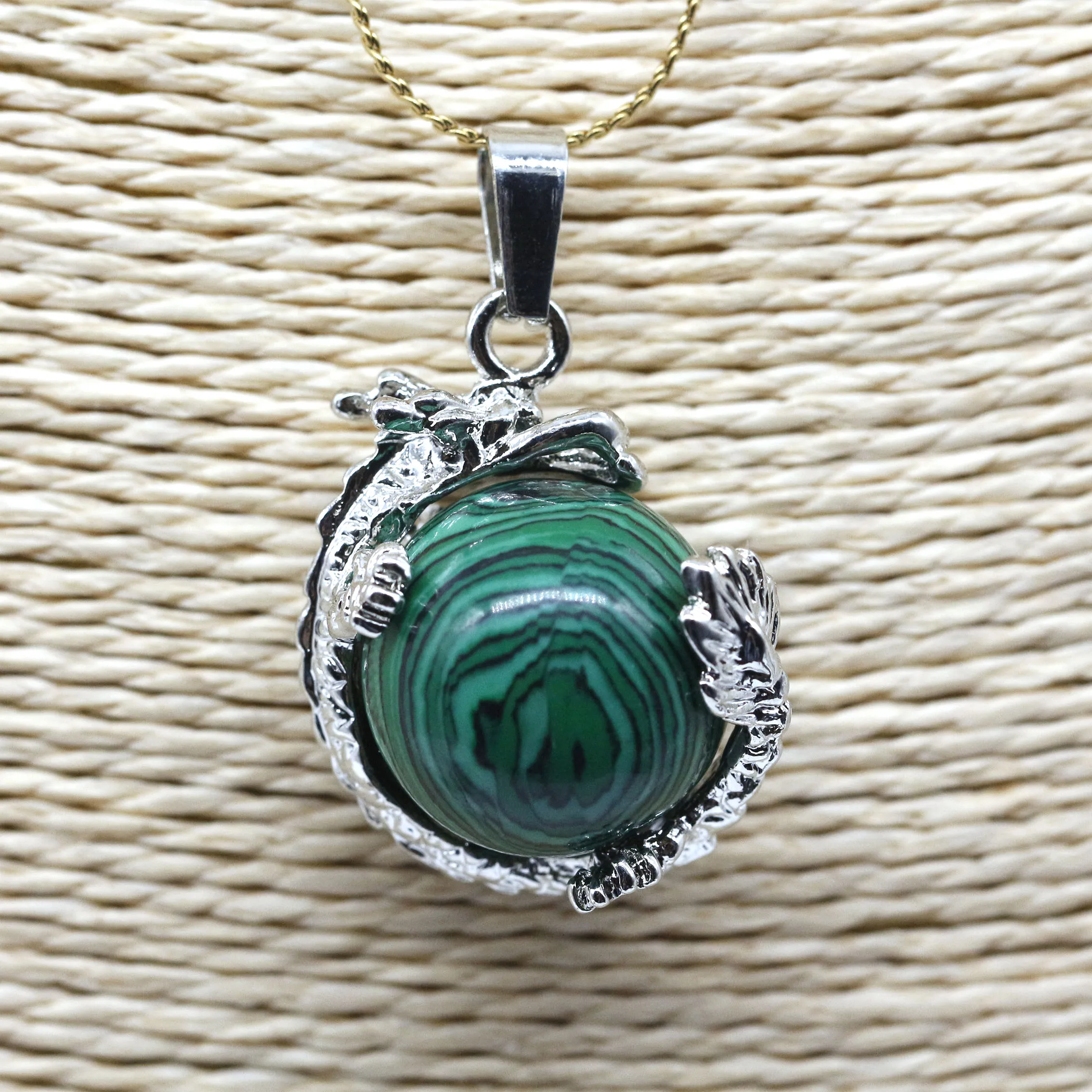 Natural Lapis Lazuli Stone Pendants for Necklace 16mm Round Bead Ball Dragon Claw Charms Pendant Jewelry