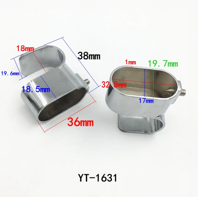 Zinc Alloy Oval Shape Wardrobe Hanging Rail Rod End Support Wardrobe Tube Support Brackets Holder Wardrobe Tube Holder