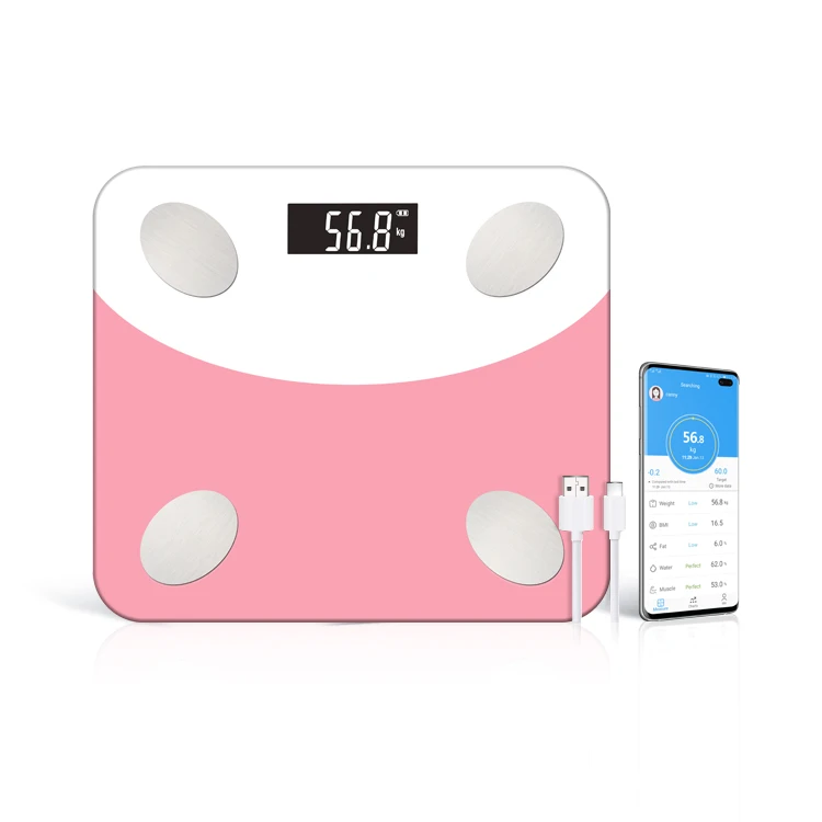 Canny High Quality usb Charging Smart Body Fat Composition Analyser Electric Weighing Scale
