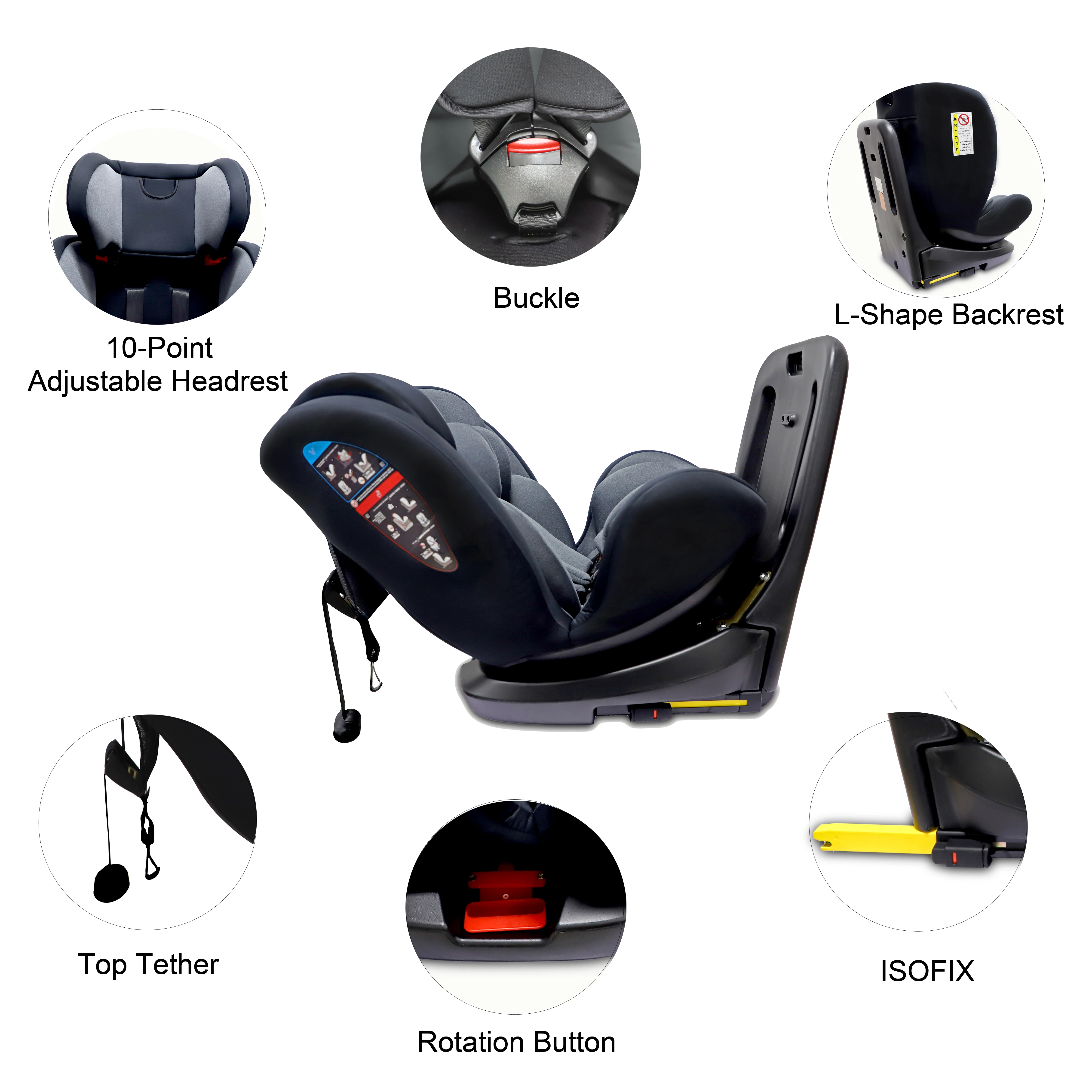 Китайская фабрика OEM/ODM вращающиеся на 360 градусов детские автокресла isofix для новорожденных 0-36 кг/asiento para Для рождения до 12