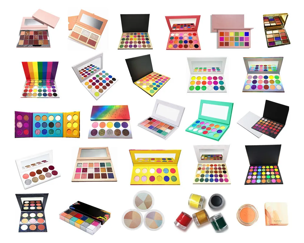 2021 New fashion laser packaging empty magnet eye shadow palette makeup collection no logo eyeshadow palettes