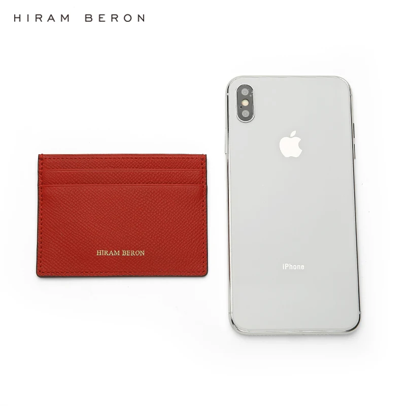 Hiram Beron Card Holder Wallet women red Italian leather dropship wholesale
