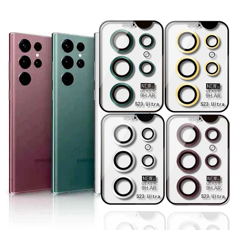 9D Metal Glass Bling Camera Lens Screen Protector For Samsung Galaxy S23 Ultra S23+