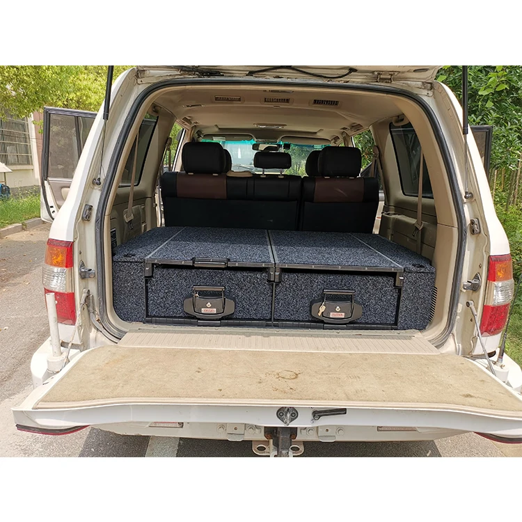 Truck Cross-Bed Tool 4X4 Auto  Auto Closing Car Aluminum Storage Drawer With Lock And Unlock