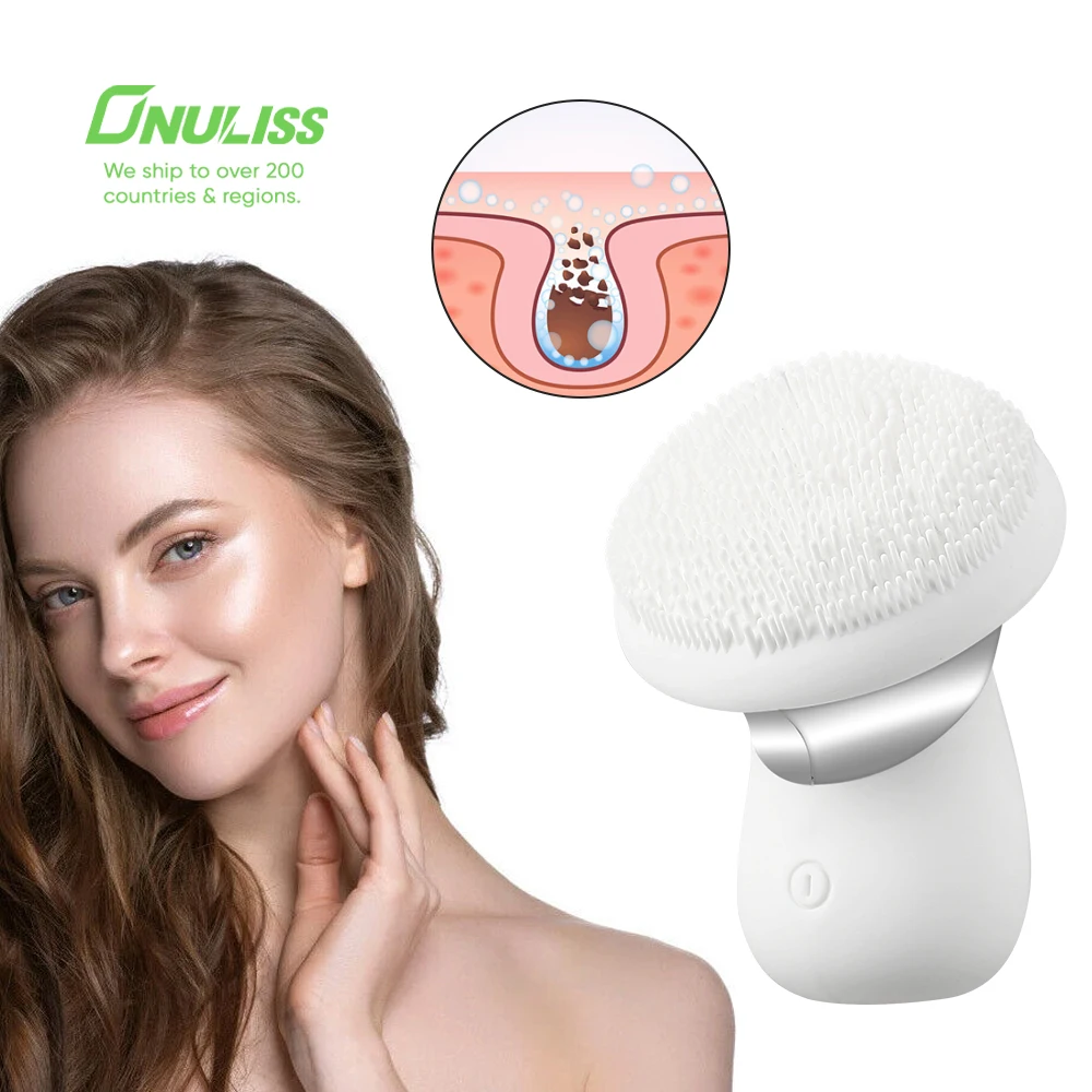 Аккумуляторная щетка для чистки лица Водонепроницаемый глубокое очищение пор мини-очиститель для лица